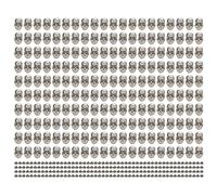 200 Sets Skull Rivets Gothic Style Zinc Alloy Metal Studs, Skull Prong Stud DIY Accessories with Matching Screws for Shoes Clothing Bags Leather Craft and Custom Fashion Design (Plata)