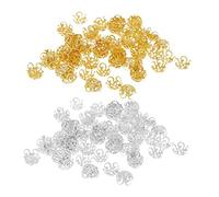 200 tapas de cuentas de flores de 10 mm, 2 colores para hacer joyas, accesorios para manualidades, duraderas y útiles