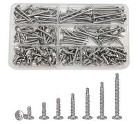 200 tornillos autoperforantes M4.2, de acero inoxidable, cabeza redonda, tornillos autorroscantes para metal, juego de tornillos de techo (13 mm/16 mm/19 mm/25 mm/32 mm/3