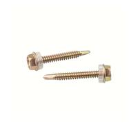 200 tornillos autorroscantes hexagonales galvanizados con caja de almacenamiento, fáciles usar