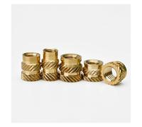 200 tuercas de inserción de latón termofusible M4, rosca moleteada, de cobre, encajan a presión en orificios for carcasas de plástico.(M4x9x6(200pcs))