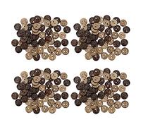 200 Uds. Botón grueso de cáscara de coco 2 agujeros Material práctico botones marrones de seguridad manualidades de costura tejido de ganchillo fabricación de joyas