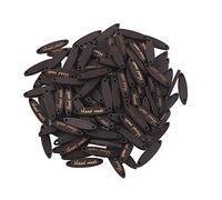 200 Uds. Botones de madera ovalados, etiqueta hecha a mano, 2 agujeros, botones decorativos de madera, arte de colección de recortes para bricolaje