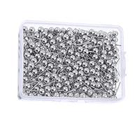 200 uds, Cabeza Redonda de plástico, chinchetas, chinchetas de Cabeza, Tachuelas de Mapa, chinchetas de Dibujo, chinchetas de Mapa para Tablero de Pines, Tachuelas de Pulgar (Plata)