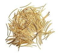 200 Uds. Cuentas espaciadoras de tubo de fideos curvadas, accesorios para hacer joyería DIY, giro largo y elegante (Oro)
