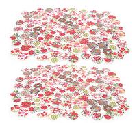 200 Uds flores pintadas botones de madera accesorios para manualidades DIY 20mm 2 agujeros costura variada variada