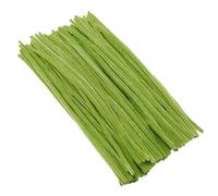 200 Uds. Limpiadores de tubos con vástago chenilla, oropel felpa, palos cable, palo giratorio, manualidades, juguetes educativos hechos a mano para Hacer Flores(Light green)