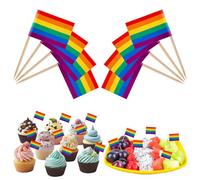 200 Uds Palillos de Dientes con Banderas de Arcoíris, Mini Banderas de Alimentos LGBT Palillos de Dientes Arcoiris Palillos de Dientes de Cóctel de Arcoíris para Carnaval de Arcoíris