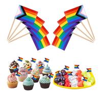 200 Uds Palillos de Dientes con Banderas de Arcoíris, Mini Palillos de Dientes Arcoiris Banderas de Alimentos LGBT Decoración de Cóctel para Carnaval Arcoíris Decoración de Fiestas