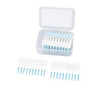 200 Uds Palillos de Dientes Interdentales Portátiles Cepillo Interdental Desechable Cabeza de Silicona Suave Cepillo para Palillos de Dientes con Estuche para el Cuidado Bucal(Azul)