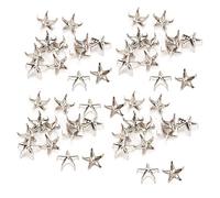 200 Uds, Remaches de estrella, decoración de cinco puntas, garra de estrella, pinchos de prensa manual para accesorios de decoración de álbum de recortes DIY(Plata)