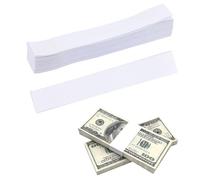 200 Unidades Bandas Autoadhesivas para Billetes 192 x 29 mm Correa de Papel para Billetes Bandas Blancas en Blanco para Dinero Correas de Efectivo para Organizar Billetes