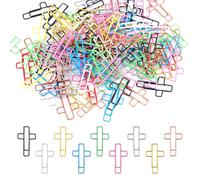 200 Unidades Clips Papel Forma Cruz, Clips Cristianos Multicolor Pinzas para Diario Bíblico Útiles de Estudio Bíblico para Oficina Escuela y Hogar