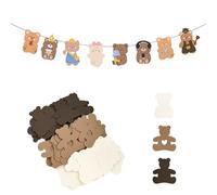200 unidades de confeti de oso con 1 bandera de oso, confeti para fiestas de cumpleaños, decoraciones temáticas para fiestas, adecuado para baby shower, aniversario, cumpleaños, confeti de vacaciones