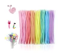 200 unidades de limpiador de pipas multicolor para manualidades, limpiador de pipas de felpilla, alambre flexible para manualidades, alambre para pipa, macaron, limpiador de pipas largo, 6 mm x 30 cm