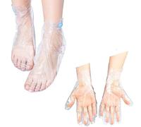 200 unidades de revestimientos de baño de cera de parafina desechables de plástico para manos y pies bolsas de tratamiento de baño con adhesivo para pedicura de pies tratamiento de cera de spa