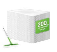 (200 unidades) Paños Desechables Para Barrer en Seco Compatibles con Swiffer Sweeper, Recambios de Mopa en Seco Para Barredora, Mopas en Seco para Fregar y Limpiar Suelos, Paños Electrostáticos