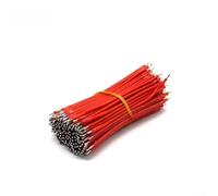 200 unids estañado Breadboard para cables de puente Cable de PVC de 105 mm para Arduino Prototipado Electrónica DIY Kit Rojo Negro (Rojo)