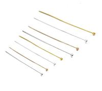 200 unids/lote 16 20 25 30 35 40 50 mm tono brillante cabeza de bola de cobre Broches para la joyería de bricolaje que hacen Headpin Resultados Accesorios de tratamiento práctico