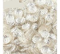 200 Unids/lote 9 mm Plata Chapado en Oro Flor Pétalo Extremo Espaciador Tapas de Cuentas Encantos Tazas de Cuentas para la Fabricación de Joyas-Sliver-1000pcs