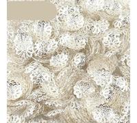 200 Unids/lote 9 mm Plata Flor Pétalo Extremo Espaciador Tapas De Cuentas Encantos Tazas De Cuentas Para La Fabricación De Joyas-Sliver-1000pcs