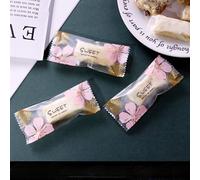 200 unids/lote bolsa de embalaje de dulces elementos chinos hechos a mano helado romántico suave turrón azúcar envoltorio suministros para fiestas paquete de flores-3,4x9,5 cm