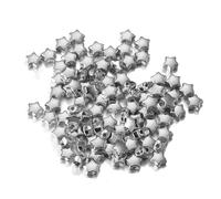 200 Unids Múltiples Estilos Cuentas Espaciadoras Cuentas De Rueda Cuentas Sueltas Redondas Planas Para Accesorios De Fabricación De Joyas DIY-Estrellas 05