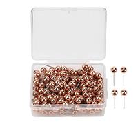 200 unids Ronda Tachuelas De Plástico Cabeza Chincheta Marcado Chinchetas Pines para Tablero de anuncios Tablero de anuncios Tablero de anuncios Tela de Marcado(Oro Rosa)