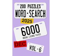 200 Word Search Puzzles: 6,000 Unique License Plates - Vol. 6