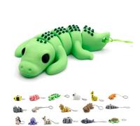 200 Worlds Llavero Cocodrilo Articulado en Movimiento. Llaveros Divertidos Originales. Figuras Animales. Muñeco Cocodrilo Figura Plastico. Llavero Mochila. Detalles Cumpleaños Niños. Porta Chaves