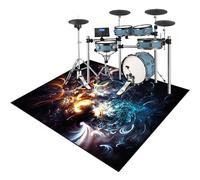 200 x 160 cm Alfombras Acusticas Tambor Alfombra Alfombra para Bateria Acustica Alfombra Bateria Electronica Alfombra Bateria Kit Profesional de Batería de Jazz Electrónico Alfombras de Batería