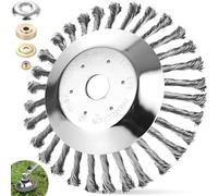 200 x 25,4mm Cepillo Desbrozadora con 4 Accesorios, Cepillo Malezas Redondo Profesional, Alambre Alta Estabilidad Robusto, Accesorios para Eliminar Eficazmente Malas Hierbas y Musgo (8 Pulgadas)