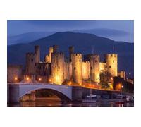 2000 (100 x 70 cm) Puzzles, Wales Conway Castle and Tower at Night - Natural Landscape Art Puzzle