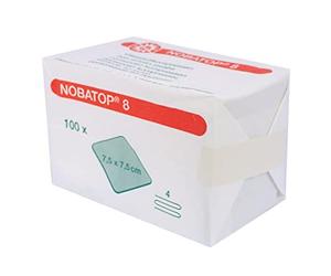 2000 compresas Nobatop 8 (cuádruple) o Nobatop 12 (6 pliegues) hisopos no tejidos - Nobatop 8, 7,5 x 7,5 cm