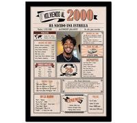 2000 / Con 5 campos Personalizables / Tarjeta Regalo Cumpleaños / 26 Aniversario / Año de Nacimiento / Cartel Decoración Fiesta / Felicitación 26 años Hombre o Mujer / Regalo Original y Especial