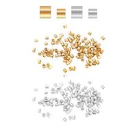 2000 cuentas de estrás, cuentas de tubo extruidas, cuentas híbridas para pulseras y otras manualidades (oro, plata).