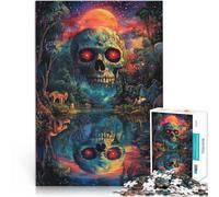 2000 Piece Jigsaw Puzzles for Adults Teenagers Skull with Glowing Eyes Made of Cardboard,Suitable for Ages 14 and up For Family Fun & Game Night Difficult Hard Gifts for Women Men 。Size:70x100cm