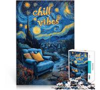 2000 Piece Jigsaw Puzzles for Adults Teenagers Starry Night Chill Vibes Made of Cardboard，for Age 14+ Learning Educational Toys Family Games Fun Activities at Home, Birthday Gifts, Travel Gifts,。
