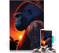 2000 Pieces Puzzles for Adults Teenagers Gorilla Art Style Made of Cardboard，for Ages 14 and Over Challenging Game and Family Game Wall Decoration Unique Gifts for Birthday and Christmas。