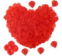 2000 piezas de pétalo de rosa roja artificiales, pétalo de rosa roja para decoración de boda, día de San Valentín, cumpleaños, ambiente romántico