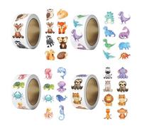 2000 Piezas Pegatinas Animales Rollo para Niños, Rollo de Pegatinas de Recompensa de Animales, Animale Infantiles Redondas Recompensa del Maestro Pegatinas, para Scrapbooking Regalos Escuela DIY