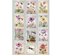 2000 piezas - Rompecabezas de colores - Fotos - Regalos - Retro Style Floral Stamps Collage - Juguetes antiestrés para adultos - Juegos de memoria y reflexión