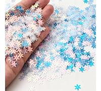 2000 unidades de confeti de copos de nieve, decoración navideña, confeti con purpurina, decoración de invierno, decoración de mesa, fiesta de Navidad, manualidades, país de las maravillas de invierno