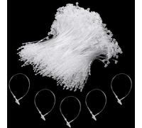 2000 unidades de hilos de seguridad para etiquetas de precios, etiquetas de precios, etiquetas de precios, 10 cm, pasadores de bucle, sujetadores de plástico transparente, elementos de conexión para