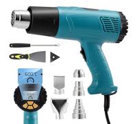 2000 W - Limpiador térmico profesional de 50 ℃ a 600 ℃ con gran pantalla LCD digital, pistola de aire caliente temperatura y flujo de aire ajustable, protección de sobrecarga, conversión ℃ - ℉