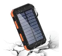 20000 mAh Solar Power Bank | Waterproof & Shockproof Outdoor Charger With USB Ports | Built-in Compass & LED Flashlight | Rugged Battery Pack for Camping