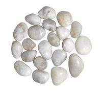 2000g Piedra Jardín Decoración Canto Rodado, Piedra Natural Pulido, Piedras Decorativas Jardin Guijarros Naturales Pequeñas 4-6 cm para Paisajismo, Jardin, Acuarios, Suculentas (Blanco, 4-6 cm)