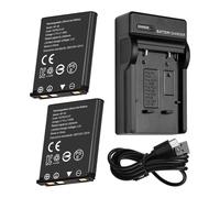 2000mAh 2PCS Ersatzakku NP-45+Ladegerät kompatibel mit Olympus Li-40B Li-42B EN-EL10 Fuji NP-45 NP-45S Fujifilm Mini 90 und FinePix XP50 XP60 J10 J15 J100 J110w T550 JX500 JX500 JX500 J100