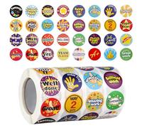 2000pcs Pegatinas Infantiles Motivadoras Redondas, 4 Rollo Pegatinas Recompensa Niños, Alabanza Reward Sticker, Pegatinas Motivacion Positiva para Profesores, Padres, El Aula y Casa