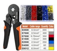 2001 piezas HSC8 6-6 Herramienta de crimpado con varios kits de terminales, juego de crimpadora de de cable, crimpadora hexagonal, 0.25-6Mm²/Awg23, adecuada para conectores de bucle de cable